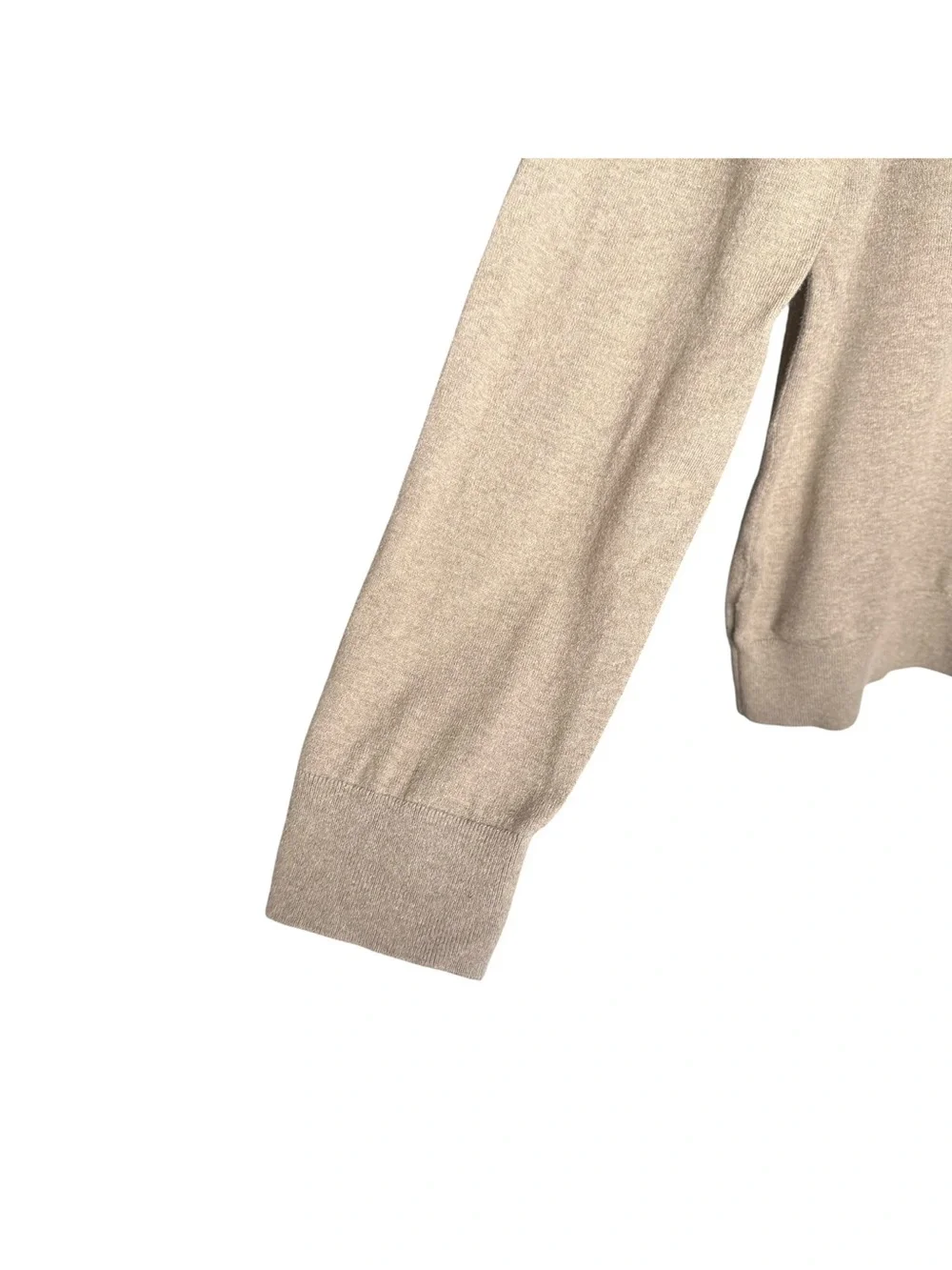 Banana Republic Premium Cotton Cashmere Quarter-Zip Sweater Mens Size XL Tan